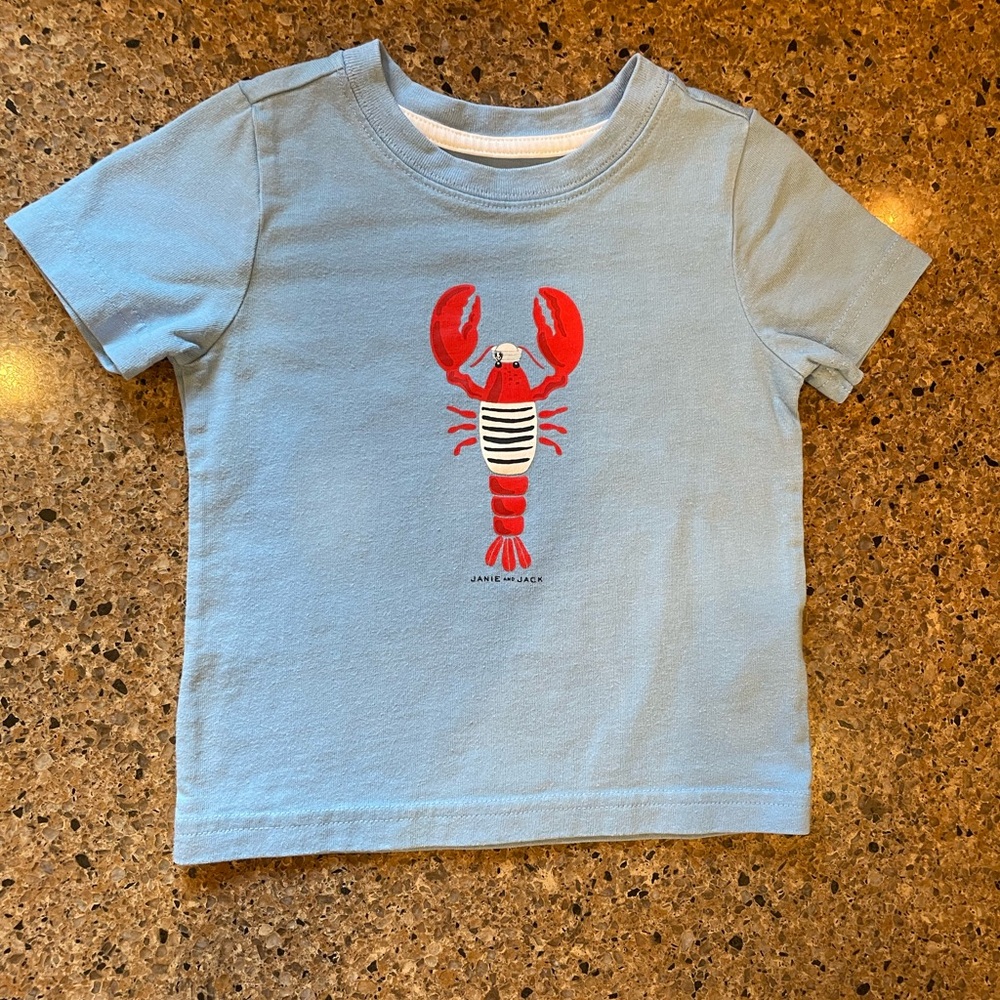 Janie and Jack Red Lobster Blue Short Sleeve Tee
